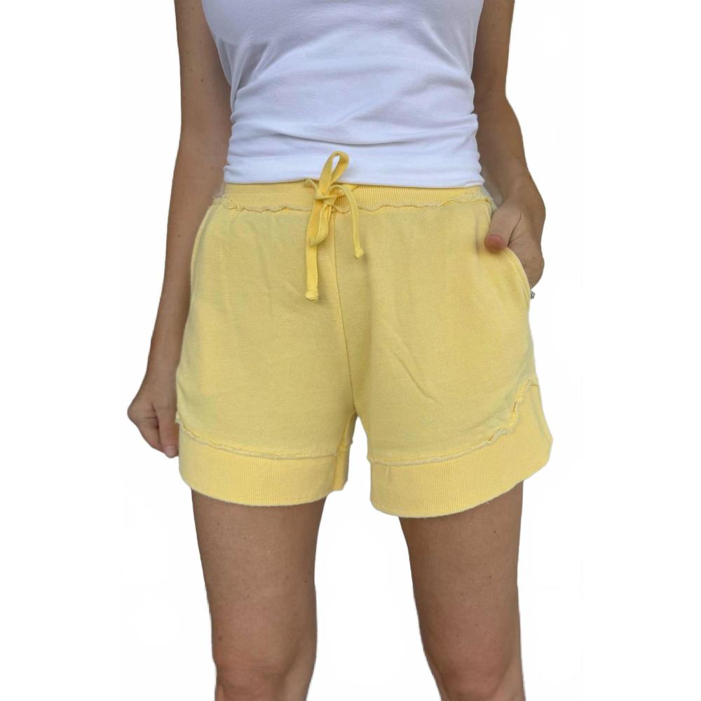 NEW MICHELLE MAE french terry stevie shorts in lemon drop
